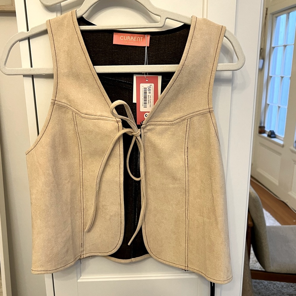 NEW with Tags - suede beige/tan vest from a boutique in San Francisco